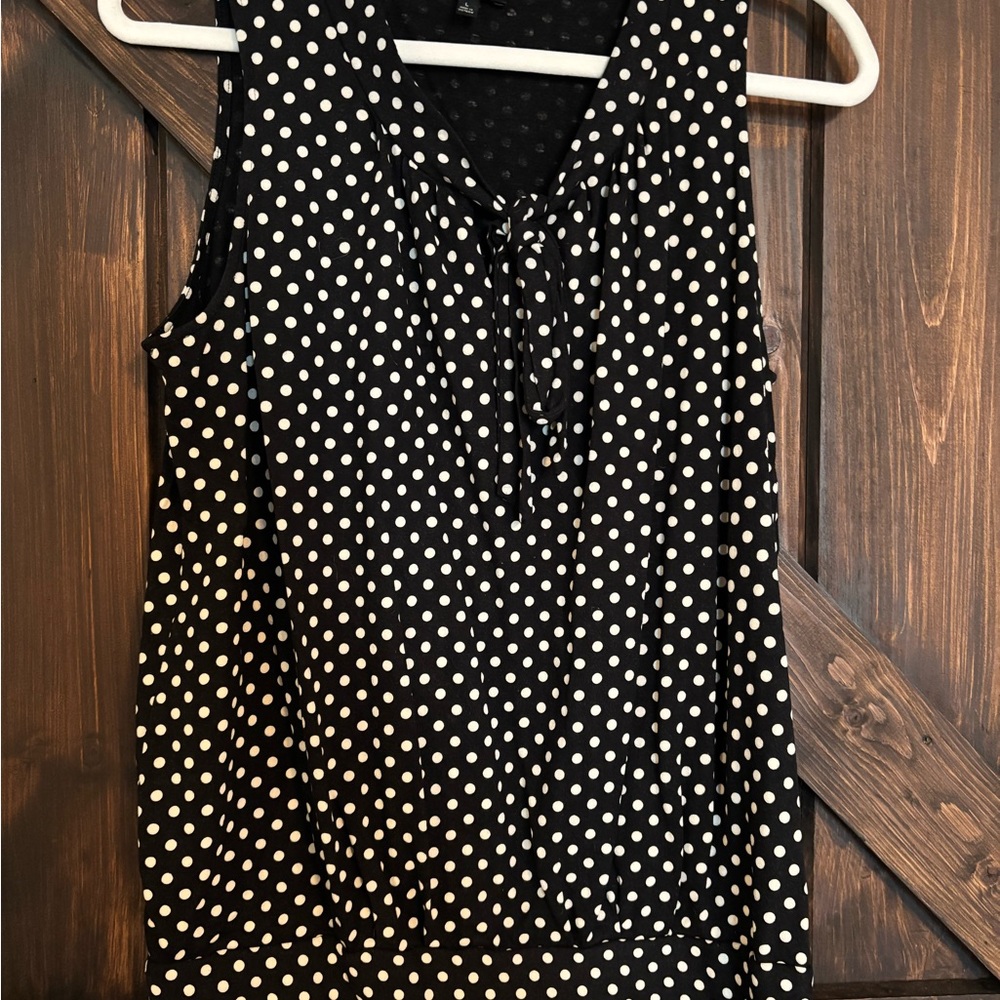 Talbots Black and White Polka Dot Blouse